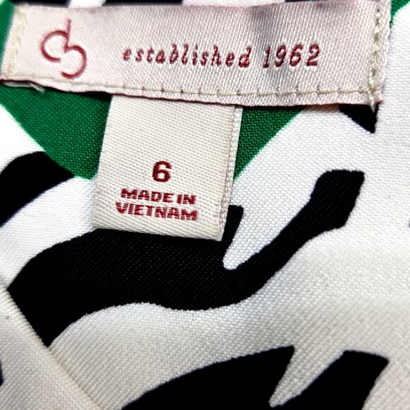 Established Women's Dress 6 Green White Sleeveless Short Misses Size Small S - Picture 3 of 6